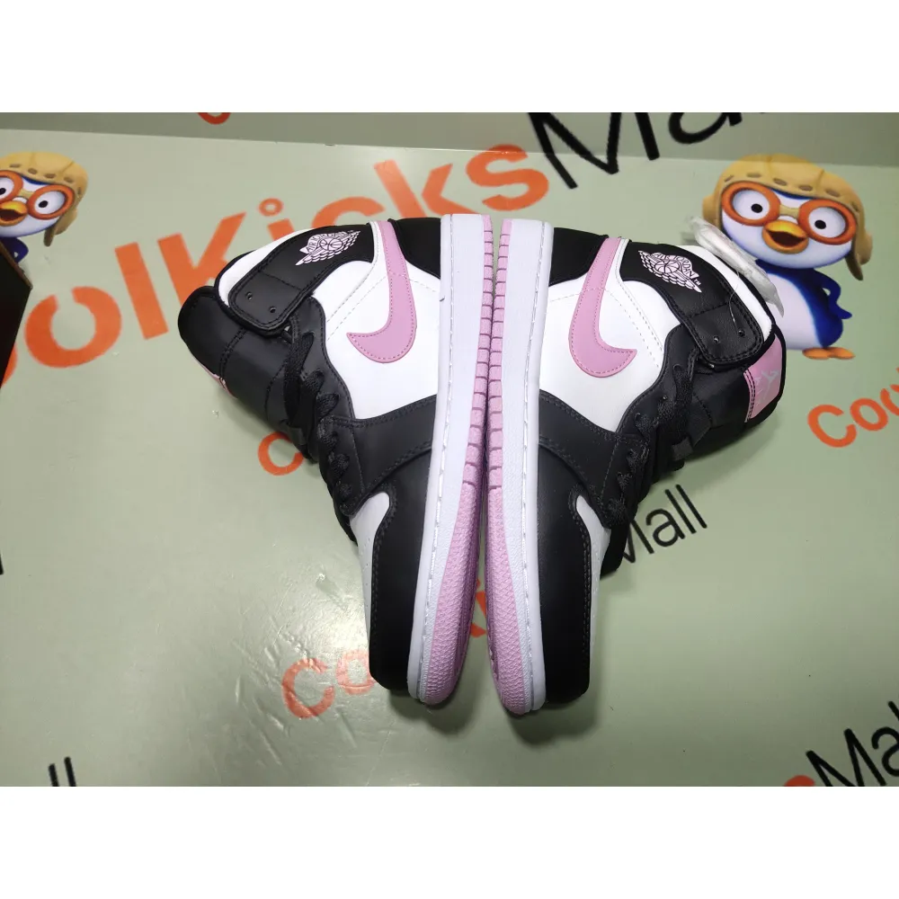 Cool Kicks | GET Air Jordan 1 Mid White Black Light Arctic Pink (GS),555112-103