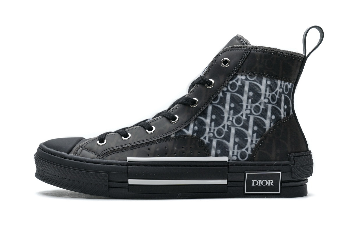 GET Dior B23 High Top Canvas Oblique Black