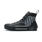 GET Dior B23 High Top Canvas Oblique Black