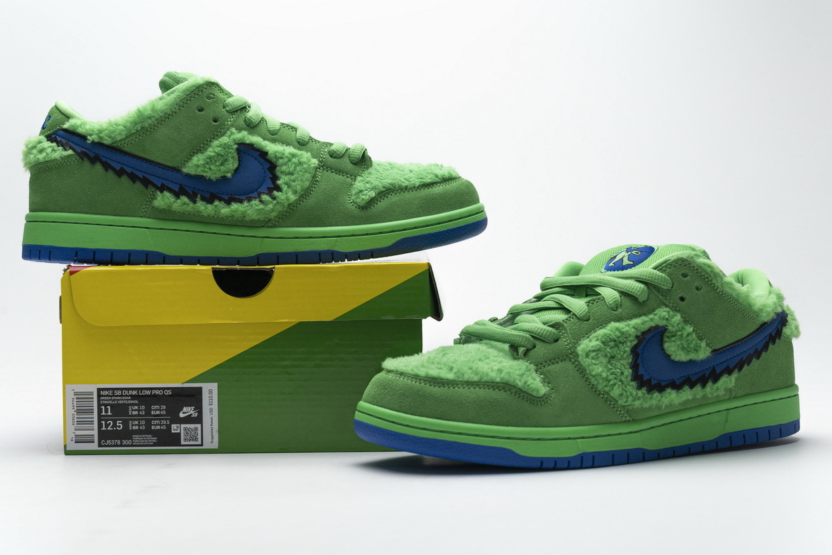 PK GOD SB Dunk Low Grateful Dead Bears Green