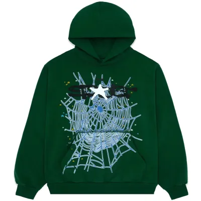 Sp5der Web Hoodie Hunter Green  01