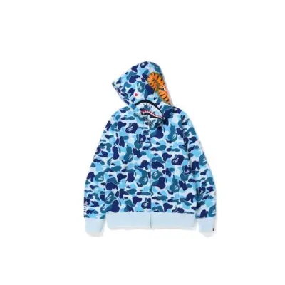 BAPE Big ABC Camo Shark Full Zip Hoodie Blue 02