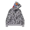 BAPE Honeycomb Camo Shark Full Zip Hoodie Grey
