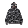 BAPE Grid Camo Shark Full Zip Hoodie Black