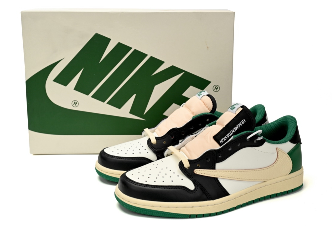 Replica Air Jordan 1 Low OG Travis Scott Black Green Barb,DM7866-128