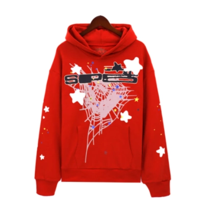 Sp5der Web star Hoodie Red 01