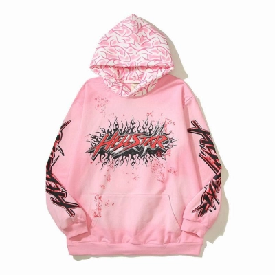 Hellstar Brainwashed Without Brain Hoodie Light Pink 02