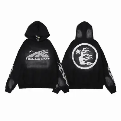 Hellstar Sport Hoodie Fire Black 01