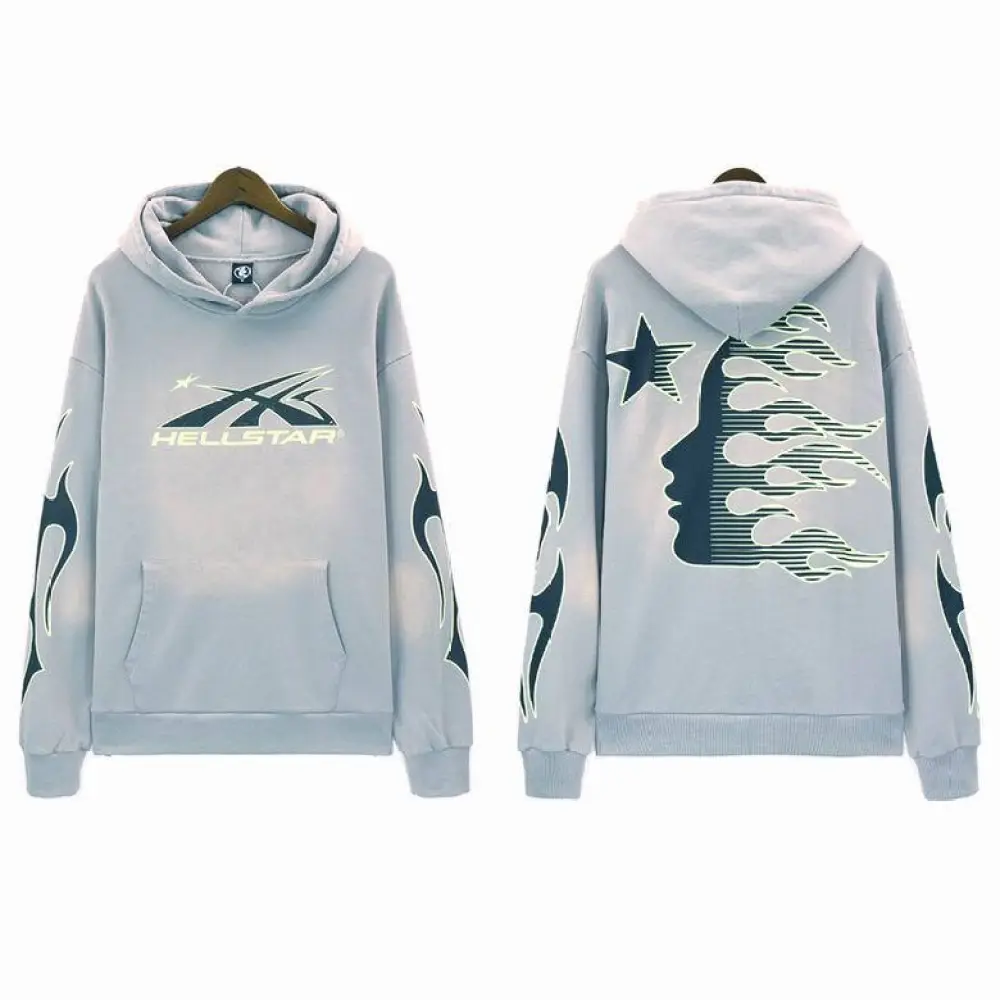 Hellstar Sport Hoodie Fire Light Blue