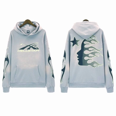 Hellstar Sport Hoodie Fire Light Blue 01