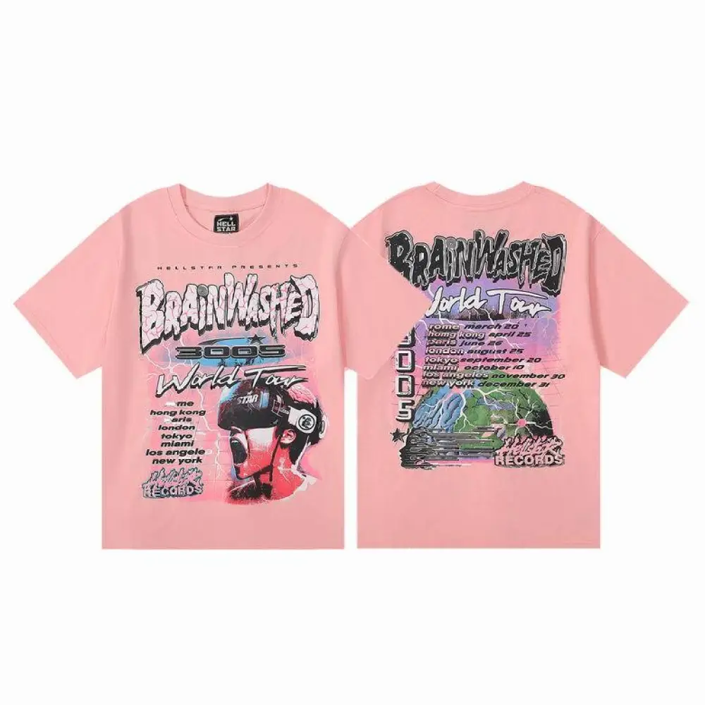 Hellstar Brainwashed World Tour T-Shirt Pink