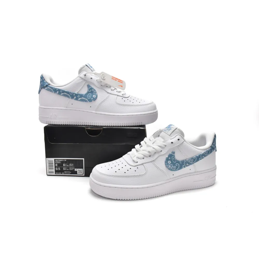 GET Air Force 1 Low '07 Essential White Worn Blue Paisley , DH4406-100