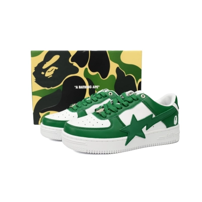Special Sale A Bathing Ape Bape Sta Low White Green Star OZXSHM 191 306M 02