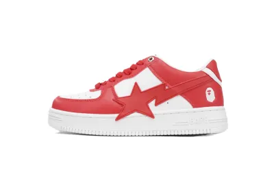 POP  A Bathing Ape Bape Sta Low White Red Star OZXSHM 191 306M 01