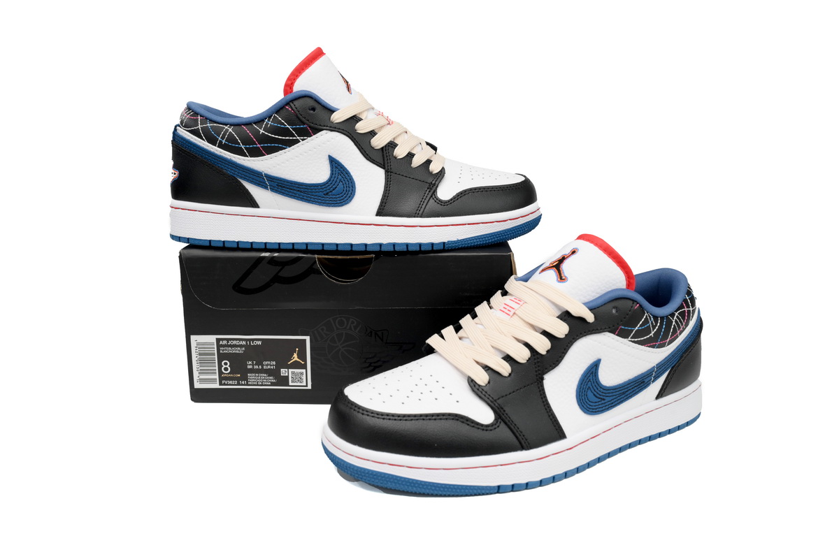 POP  Air Jordan 1 Low SE Black Industrial Blue FV3622-141