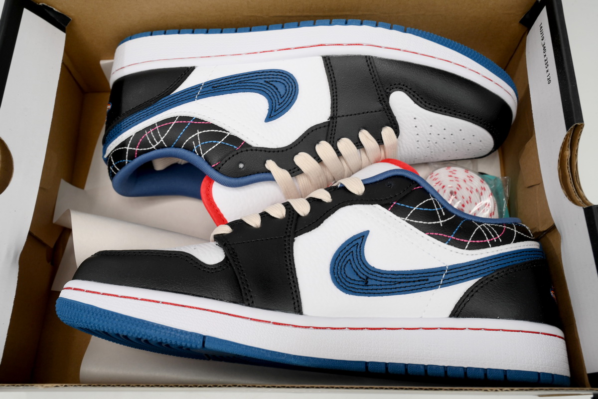 POP  Air Jordan 1 Low SE Black Industrial Blue FV3622-141