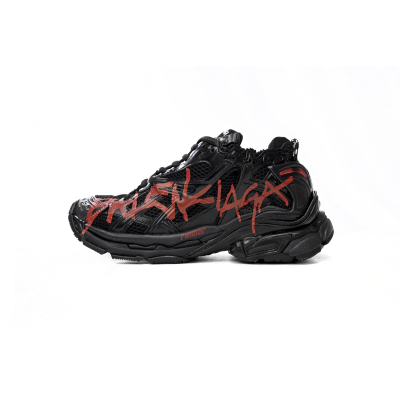 Uabat Balenciaga 7th Runner Black And Red Characters 677402 W3RB1 0102 01