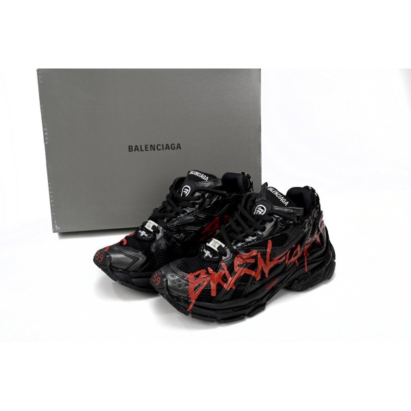 LJR Balenciaga 7th Runner Black And Red Characters 677402 W3RB1 0102