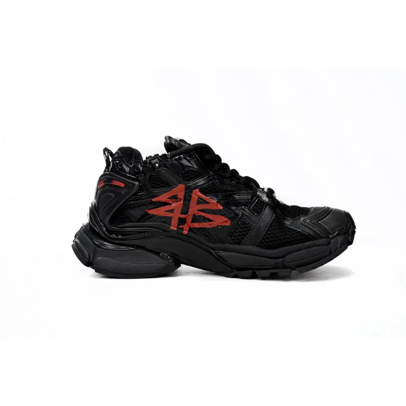 Uabat Balenciaga 7th Runner Black And Red Characters 677402 W3RB1 0102
