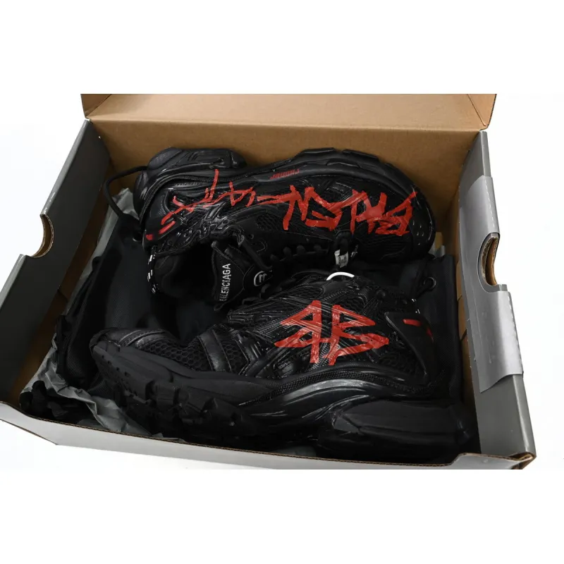 Uabat Balenciaga 7th Runner Black And Red Characters 677402 W3RB1 0102