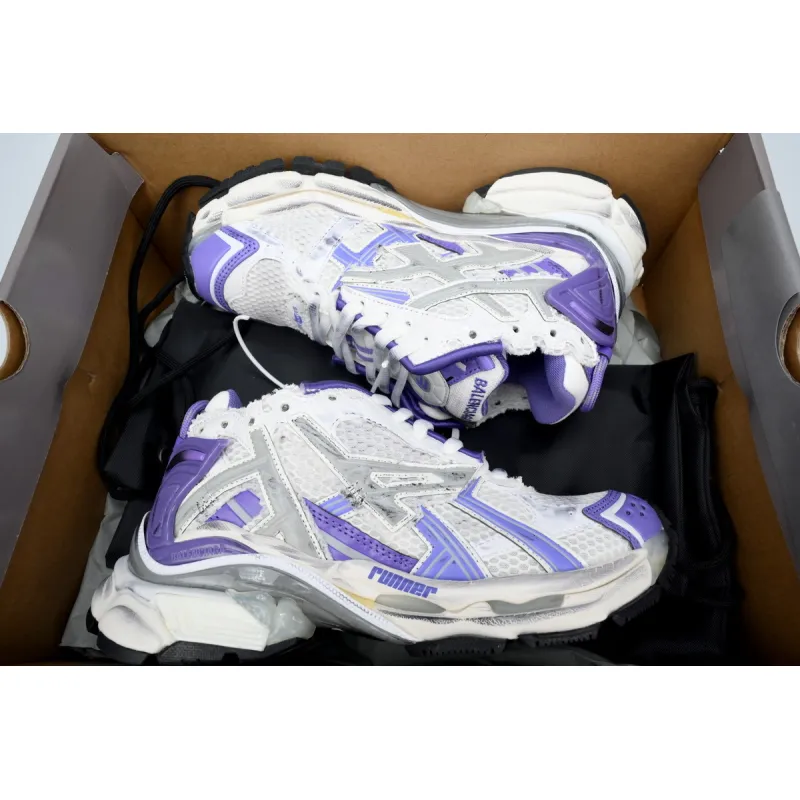 Uabat Balenciaga 7th Runner White Purple 677402 W3RB2 5901