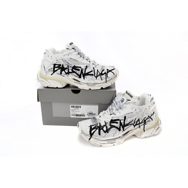 PKGoden Balenciaga 7th Runner White And Black Characters 677402 W3RBQ 9010