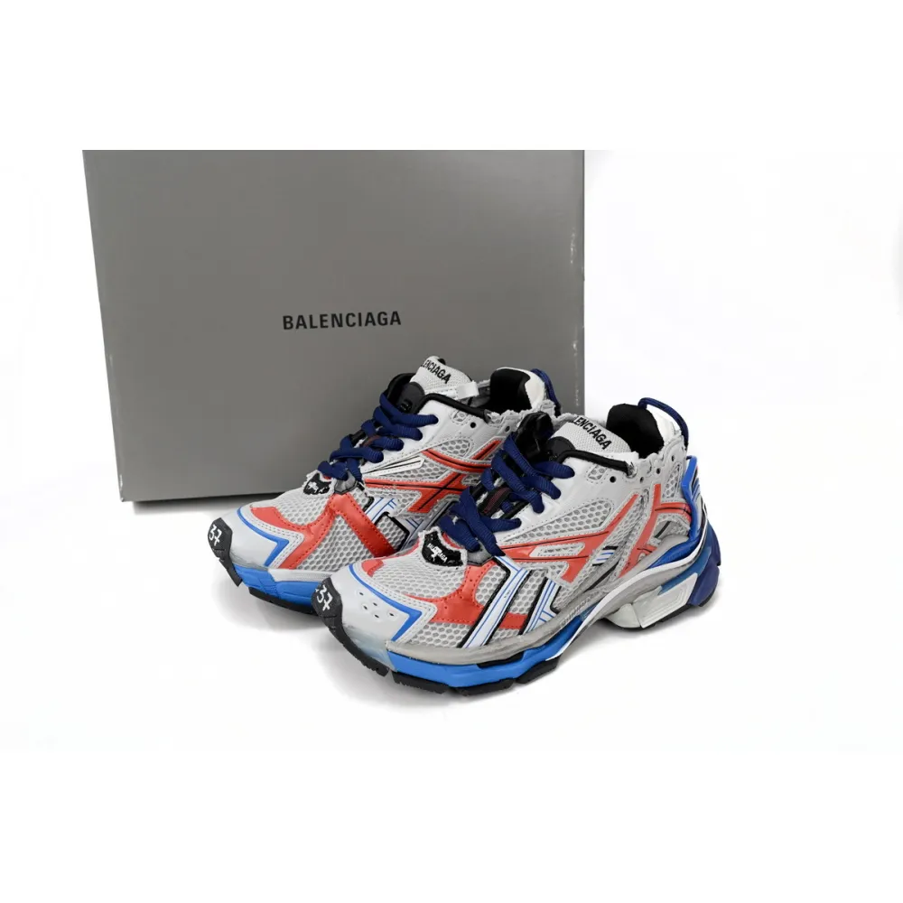 Uabat Balenciaga 7th Runner White Blue Orange 677402 W3RB6 1264
