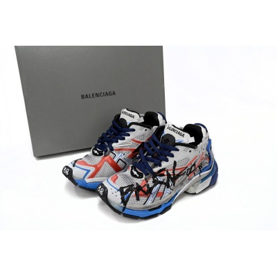 LJR Balenciaga 7th Runner White And Blue Printing 677402 W3RB6 1264