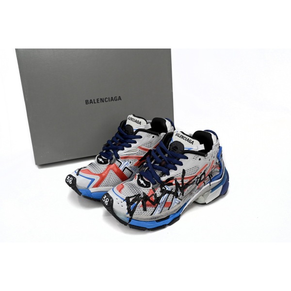 PKGoden Balenciaga 7th Runner White And Blue Printing 677402 W3RB6 1264