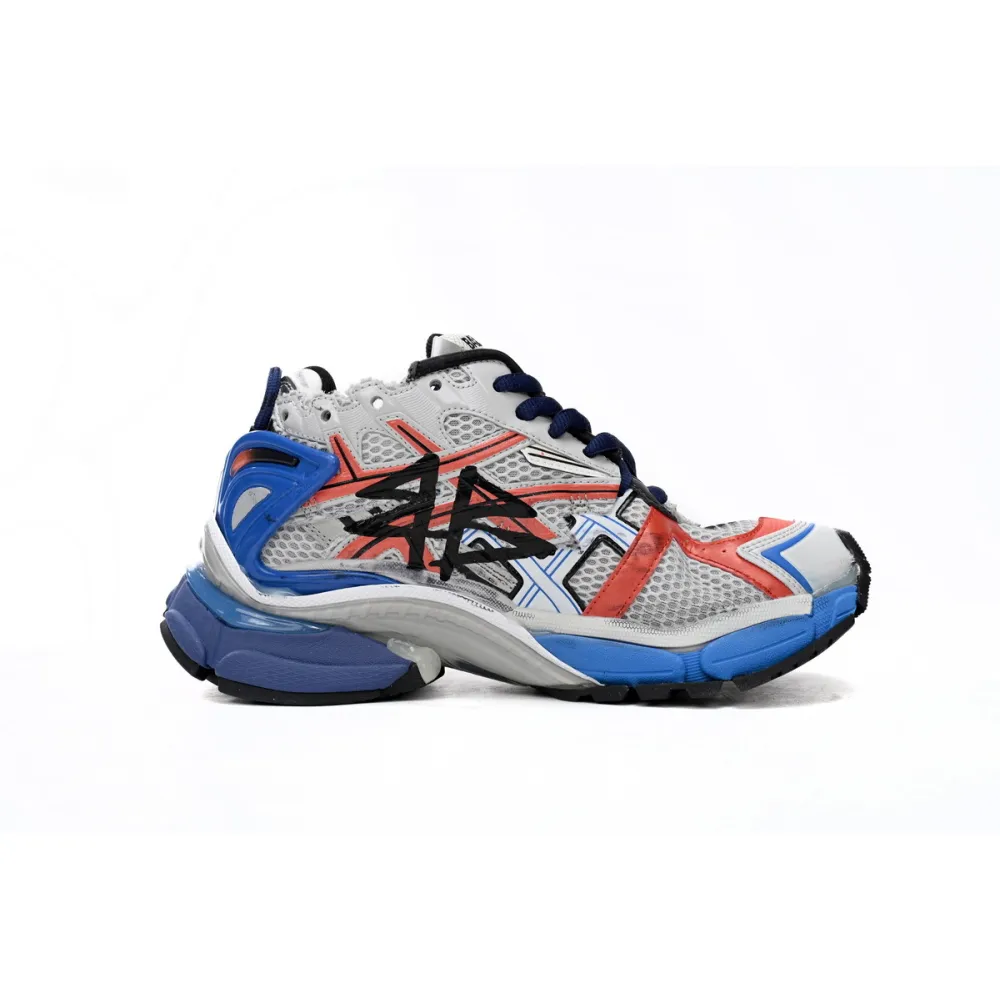 Uabat Balenciaga 7th Runner White And Blue Printing 677402 W3RB6 1264