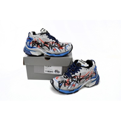 LJR Balenciaga 7th Runner White And Blue Printing 677402 W3RB6 1264