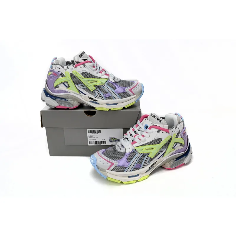 Uabat Balenciaga 7th Runner White Yellow Purple 677402 W3RH5 0308