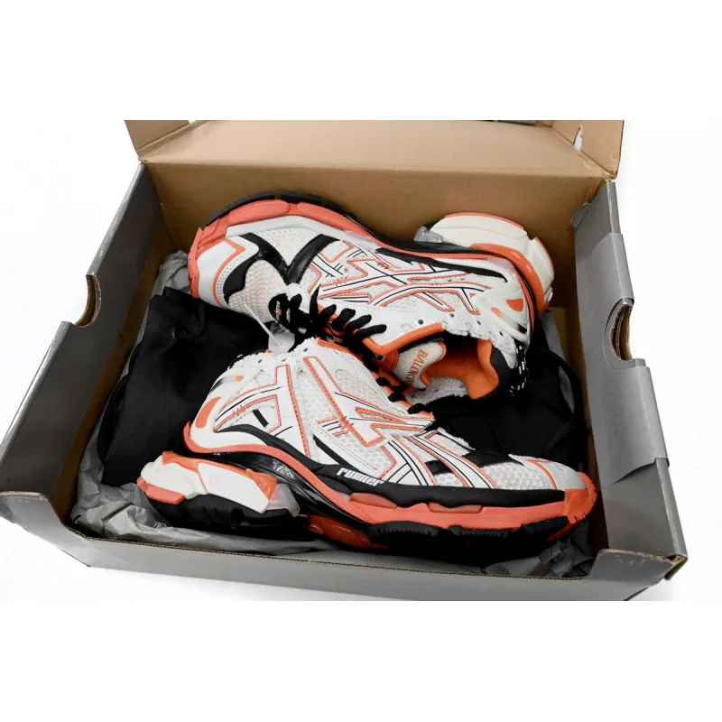 Uabat Balenciaga 7th Runner White Orange Black 677402 W3RB7 9051