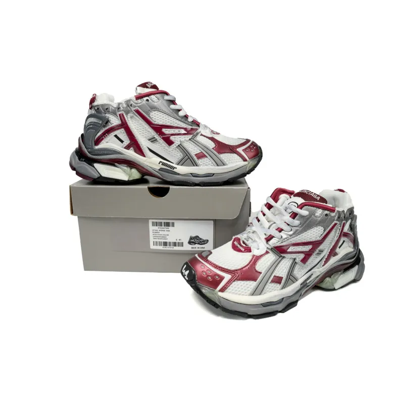 Uabat Balenciaga 7th Runner White Wine Red 677403W3RB39069