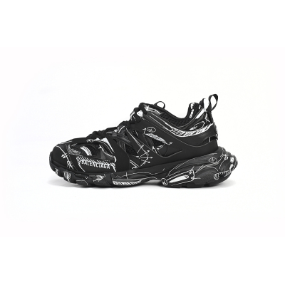 PKGoden Balenciaga  3rd Tess S.Black Black-And-White Painting 542023 W3SR2 2315