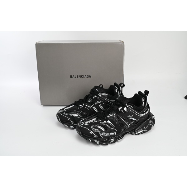 LJR Balenciaga  3rd Tess S.Black Black-And-White Painting 542023 W3SR2 2315