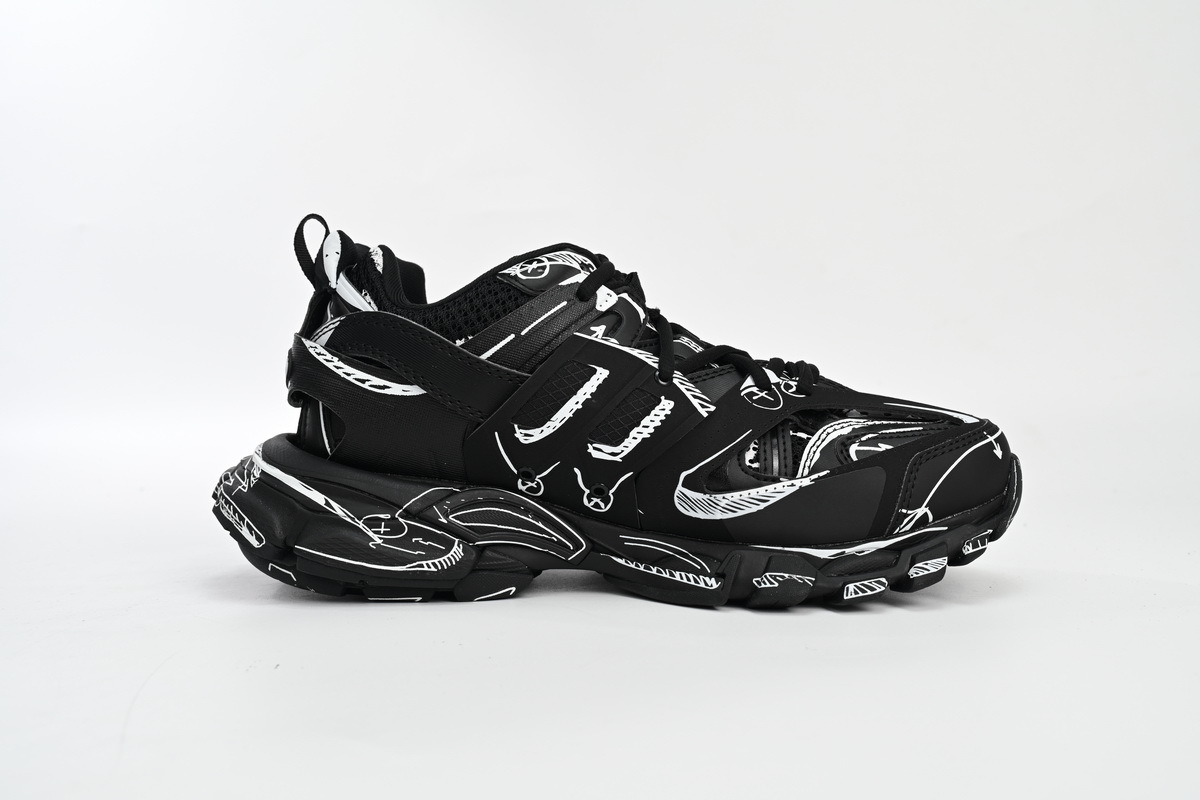 PKGoden Balenciaga  3rd Tess S.Black Black-And-White Painting 542023 W3SR2 2315