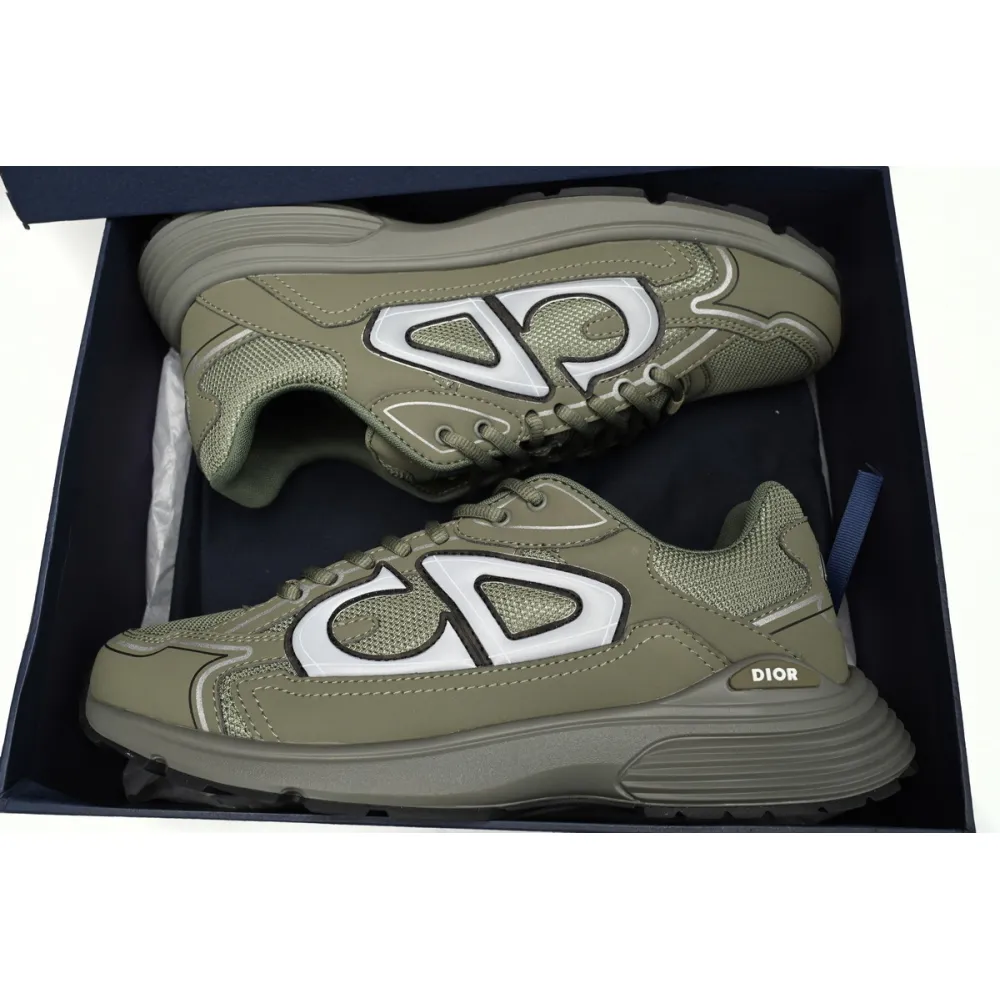 Perfectkicks  Dior B30 Light Grey Sneakers Olive Color