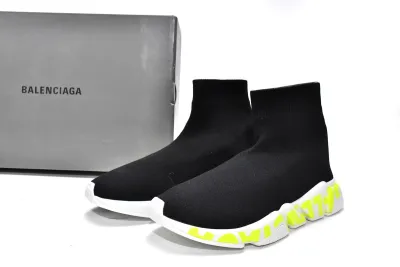 PKGoden  Balenciaga socks Sneaker Speed Black green letters 02