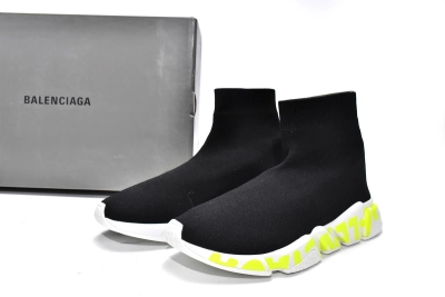 PKGoden  Balenciaga socks Sneaker Speed Black green letters 02