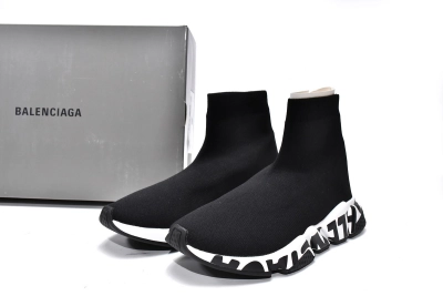 PKGoden  Balenciaga socks Sneaker Speed Black black letters 02
