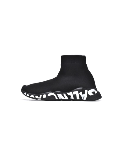 PKGoden  Balenciaga socks Sneaker Speed Black white letters 01