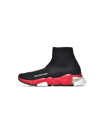PKGoden  Balenciaga socks Sneaker Speed Trainer Black Red 01