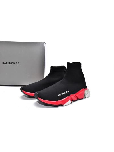 PKGoden  Balenciaga socks Sneaker Speed Trainer Black Red 02