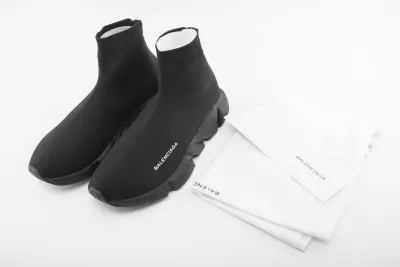 PKGoden  Balenciaga socks Sneaker Speed Runner all black 02
