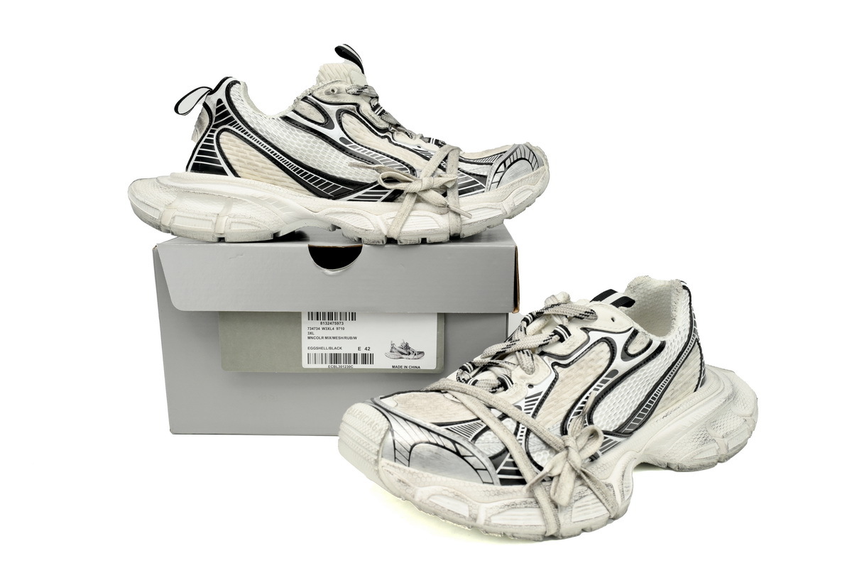 PKGoden  Balenciaga 10th White Black Silver 734734 W3XL4 9710