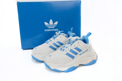 PKGoden  Balenciaga 1st Triple S White And Blue Bars 712764 W2ZB3 9040 02