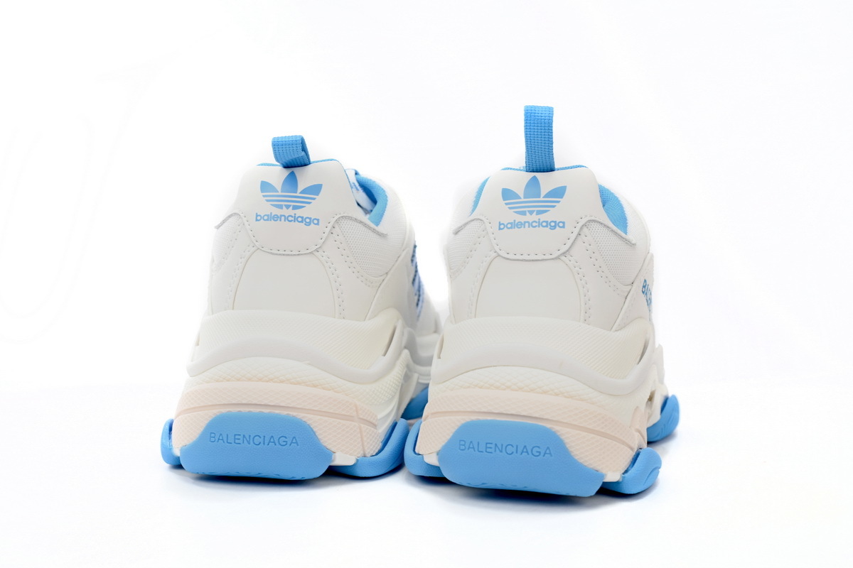 PKGoden  Balenciaga 1st Triple S White And Blue Bars 712764 W2ZB3 9040