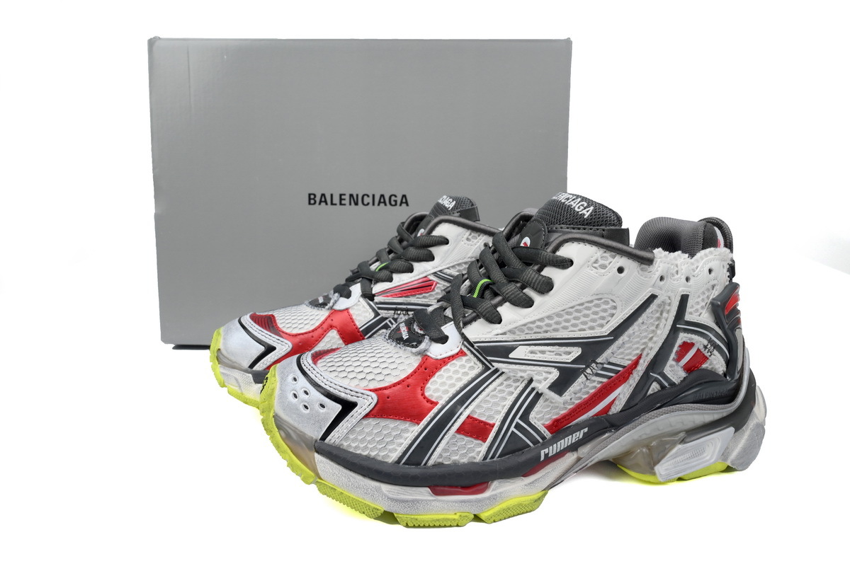 PKGoden  Balenciaga 7th Runner White Black and Red 677402 W3RB2 9167
