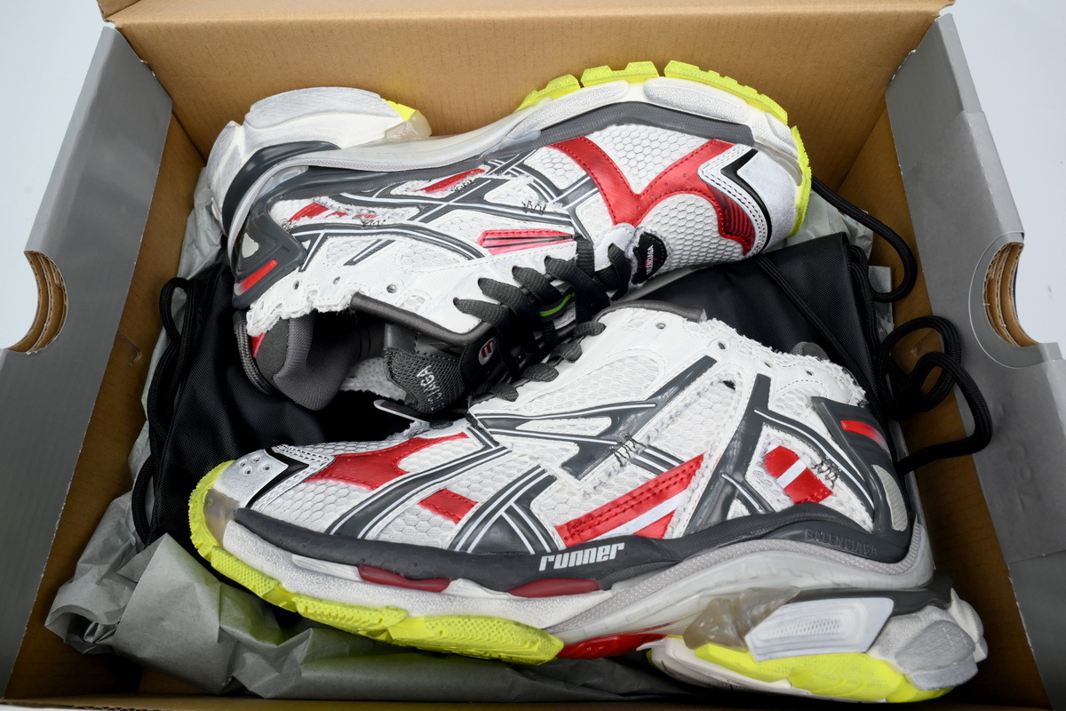 PKGoden  Balenciaga 7th Runner White Black and Red 677402 W3RB2 9167